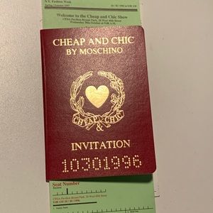 Official  Vintage MOSCHINO NY Fashion Week Show Invitation